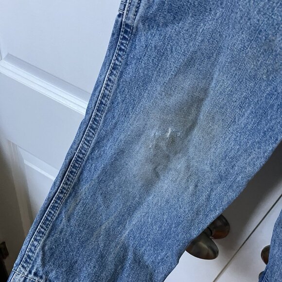 Vintage Levi's Kids Overalls Bib Dungaree Size 4/5 Blue Denim Jean Distressed - Picture 3 of 15